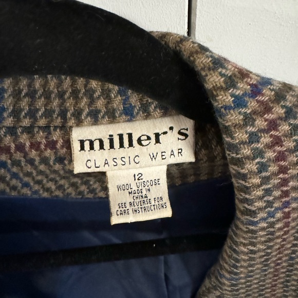 Vintage wool checked blazer - size 12 - Picture 3 of 7